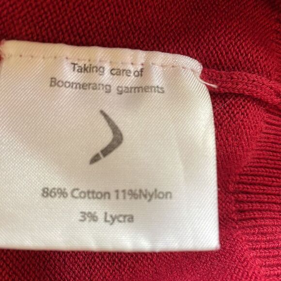 Boomerang Pullover sweater V-neck red size Medium - Picture 5 of 8